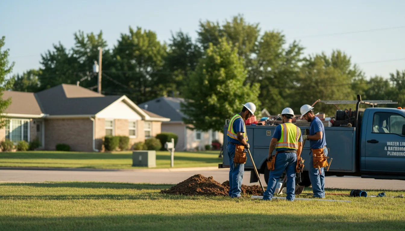 Residential water line and bathroom plumbing service in Meridian, TX